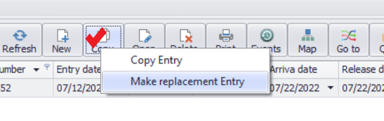 Make replacement entry