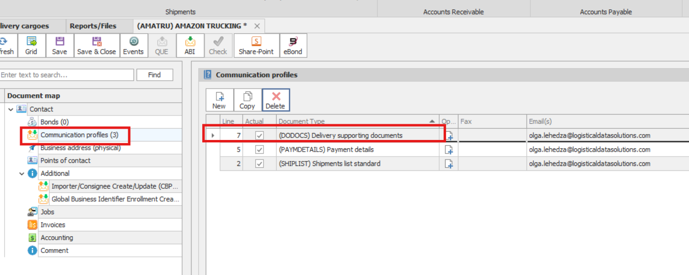 Email DO com profiles