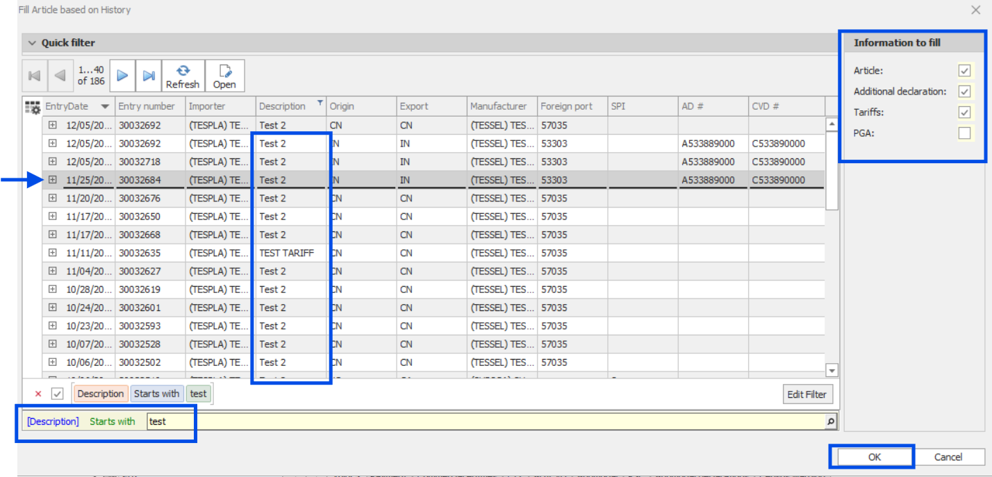 CE Wizard Fill based on history entry selection 2nd scenario